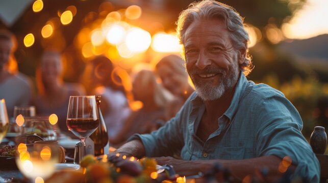 Joyous atmosphere of a Father's Day celebration, complete with family gatherings, delicious meals, and thoughtful gifts