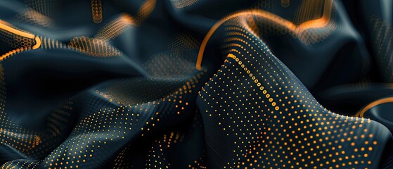 Detailed view of a smart fabric with embedded sensors, wearables technology