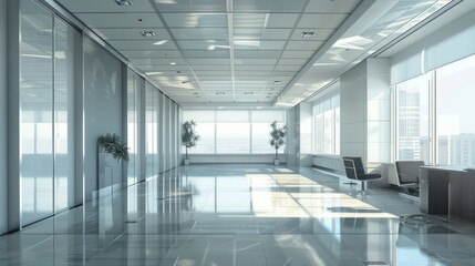 modern office building interior. hyper realistic 