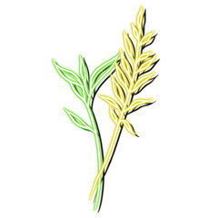 flowers with a neon or glow in the dark effect isolated on a transparent background