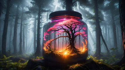 Exploring the Mysteries of Eerie Forest Encased in a Glass Container