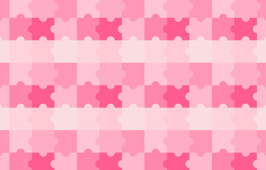 Seamless pattern with puzzle.Pink repeat pattern with jigsaw.Vector graphic wallpaper background in pastel color.
