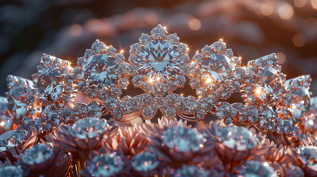 A tiara with a diamond crown on iton transparent background 