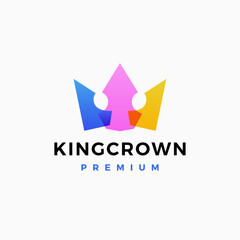 Crown King Logo colorful gradient Vector Icon Illustration