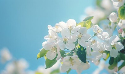 Fototapeta premium Young apple tree in spring, Generative AI