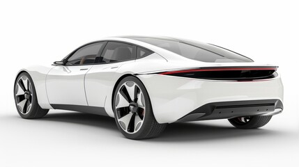 Fototapeta premium white electric car isolated hyper realistic 