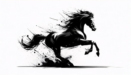 a horse galloping energetically
