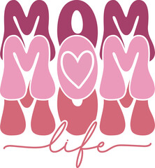 Fototapeta premium Mom life Retro T-shirt Design
