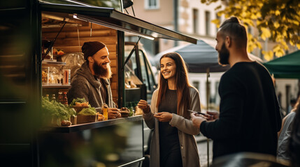 Street food truck in the city.