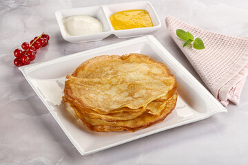 Sweet homemade thick baked pancakes