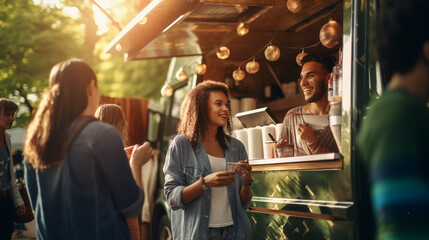 Street food truck in the city.