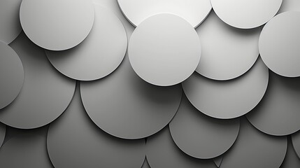 A minimalist background with a pattern of overlapping circles in shades of gray.
