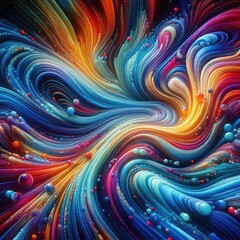 Flowing liquid creates vibrant wave pattern design