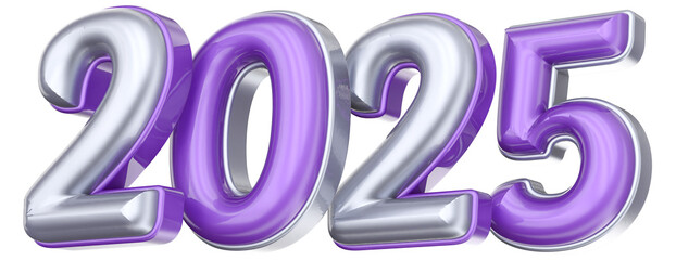 Happy New Year Number 2025 3D
