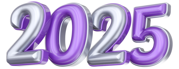 Happy New Year Number 2025 3D