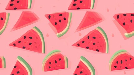 pattern of refreshing watermelons backgrounds illustrations