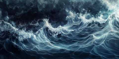 Fototapeta premium Serene Blue Sea Wave, Ocean Views background. 