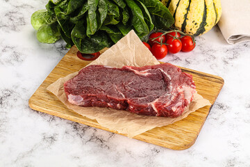 Raw rib eye beef premium steak