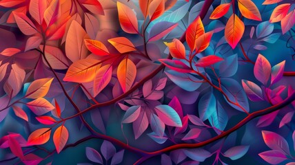 Envision the beauty of an elegant tree with branches adorned by a profusion of vibrant leaves, creating a stunning illustration background
