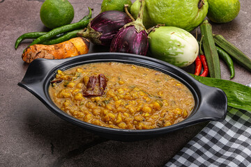 Indian cuisine Dal Tadka soup