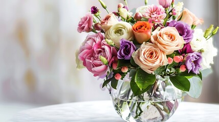 Obraz premium Beautiful flowers bouquets decor in vase
