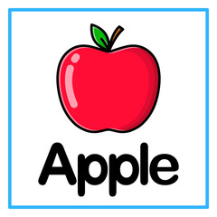 red apple alphabet illustration