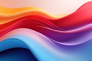 Obraz premium A colorful wave with a red stripe on the left and a yellow stripe on the right