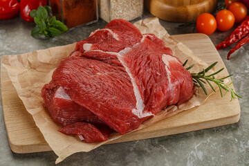 Raw beef meat piece for cooking