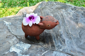 Cute buffalo decoration