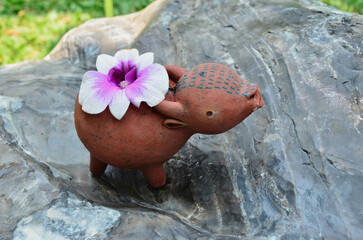 Cute buffalo decoration