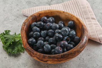Sweet ripe blueberry on the bowl