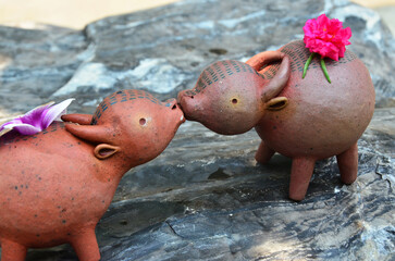 Cute buffalo decoration