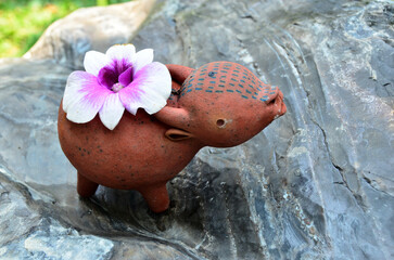 Cute buffalo decoration