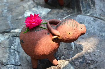 Cute buffalo decoration