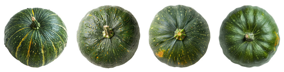 Set of Green pumpkin, isolated on transparent background
