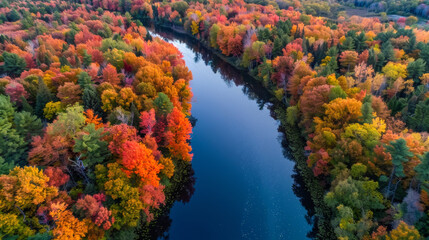 landscape with trees, autumn in the park