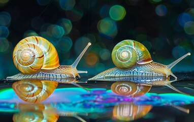 Two Snails in a very beautiful Arch - Powered by Adobe