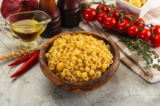 Italian cuisine - dry conchiglie pasta