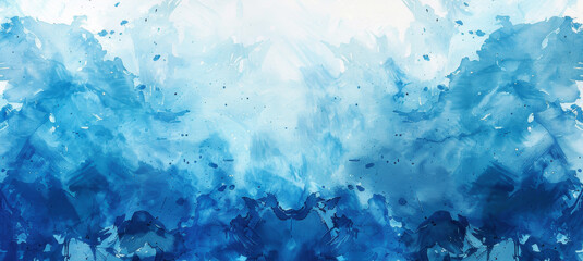 Fototapeta premium A blue and white background with splatters of paint