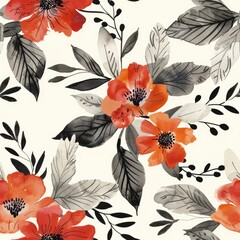 watercolor floral seamless pattern.illustration