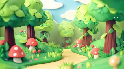 cute forest background AI generated