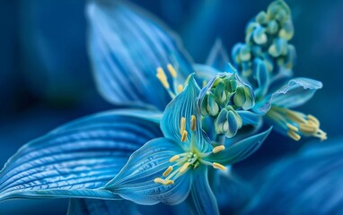 Unusual flower hosta. Blue-green inflorescences, Beautiful blue flowers are common for wallpaper