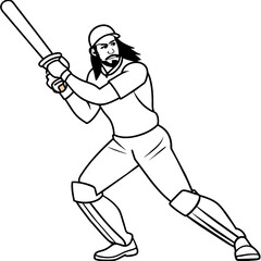 Cricket player vector