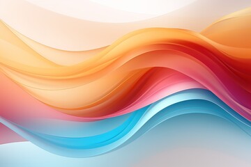 A colorful wave with a red stripe on the left and a yellow stripe on the right