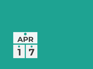 April 17 calendar reminder. 17 April daily calendar icon template. Calendar 17 April icon Design template. Vector illustration
