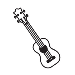 Guitar Icon. Line Art Style Design Isolated