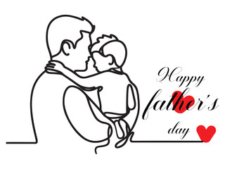 Happy Father's Day line art illustration.