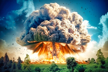 A massive cloud of smoke billows outwards, engulfing everything in its path in a celestial battle of epic proportions. Big Bang. War