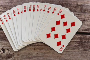 Pack of Playing Cards on white background