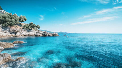 Fototapeta premium Azure mediterranean sea and blue sky summer holidays